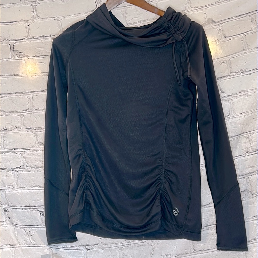 Be Inspired Black Cowl Neck Long Sleeve Top Size Small Excellent Condition